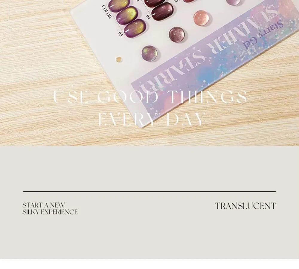 Vendeeni 5 Colors/Set Crystal Cat Eye Gel Nail Polish Semi Permanent Sparkling Magnetic UV LED Soak Off Gel Varnish With Display