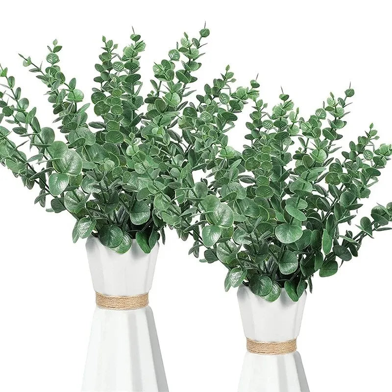 10pcs Eucalyptus Stems Artificial Eucalyptus Leaves for Home Flowers Bouquet Centerpiece Wedding Decoration Christmas Decor