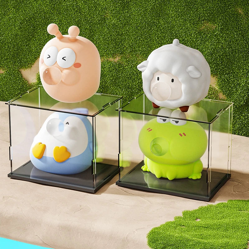 Cute Little Animal Squeezing Toys Creative Funny Frog Blowing Bubbles Squeeze Toys To Relieve Anxiety Slow Rebound Toys