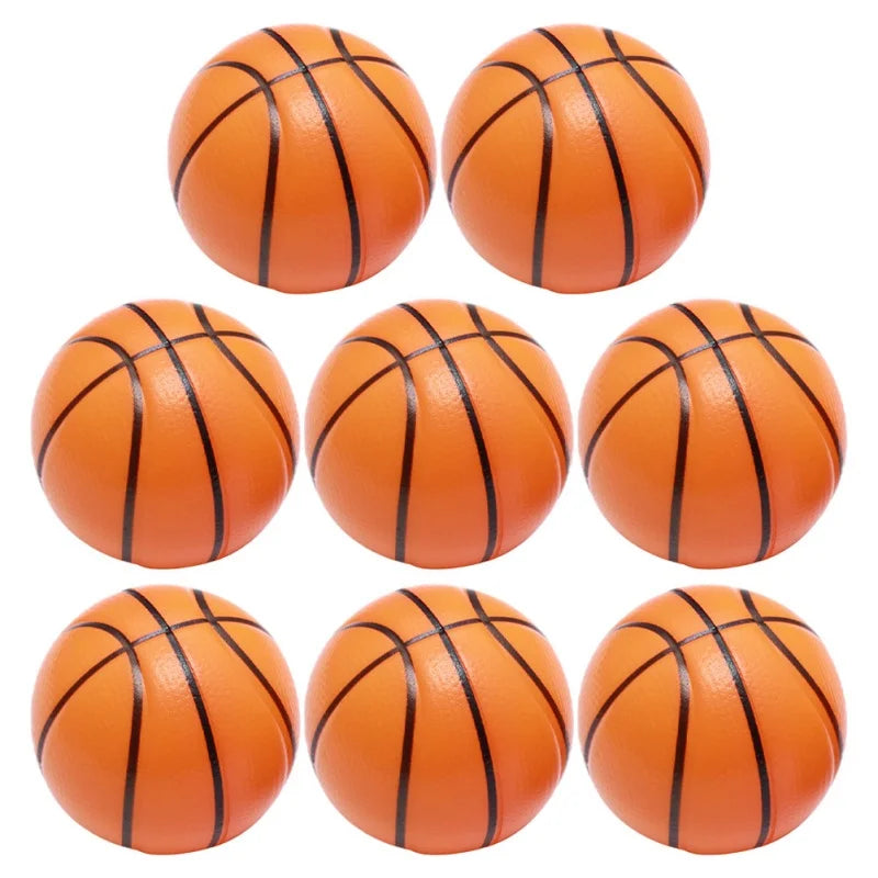 12Pcs 6.3cm Foamed Basketball Stress Balls Kids Stress Balls Toys Stress Balls Foam Rubber squeeze Anti Stress Toy Balls Soccer