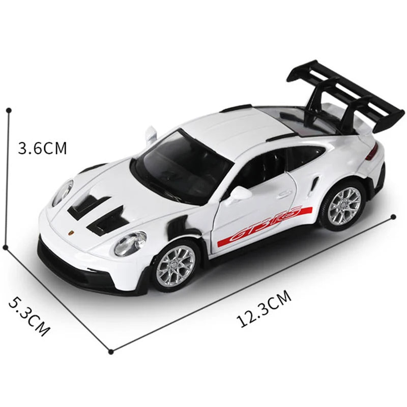 1:36 Porsche 911 GT3 RS Racing Sports Car Alloy Miniature Model Diecast Toy Fast Furious Collect Pull Back Childrens Birthday Gi