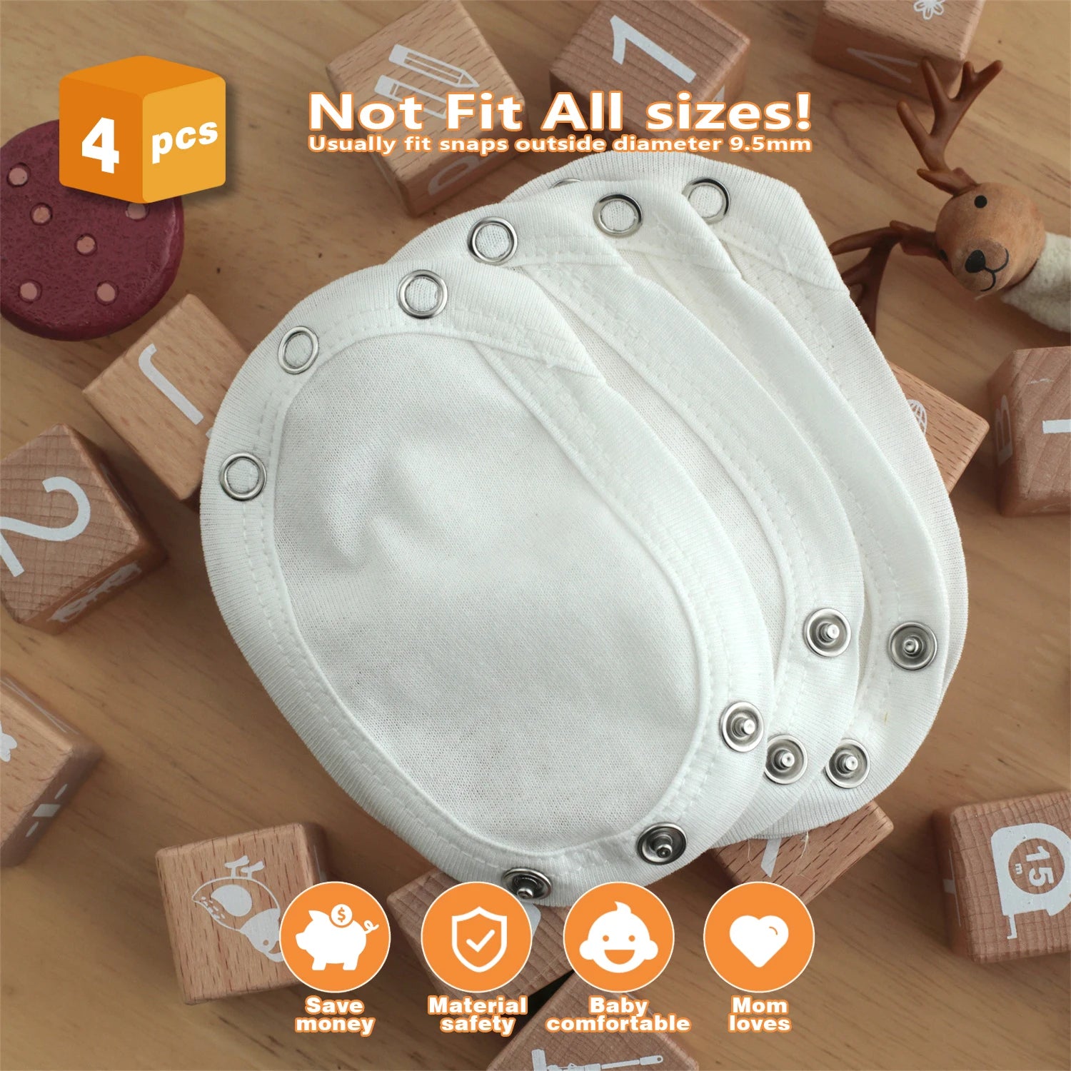 2/4/6/8/10pcs Baby Bodysuit Extender for Baby Boys Girls Kids Romper Crotch Extenter Bodysuit  Diaper Romper Lengthen Extend