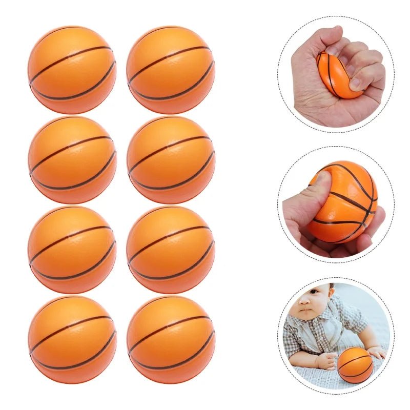 12Pcs 6.3cm Foamed Basketball Stress Balls Kids Stress Balls Toys Stress Balls Foam Rubber squeeze Anti Stress Toy Balls Soccer