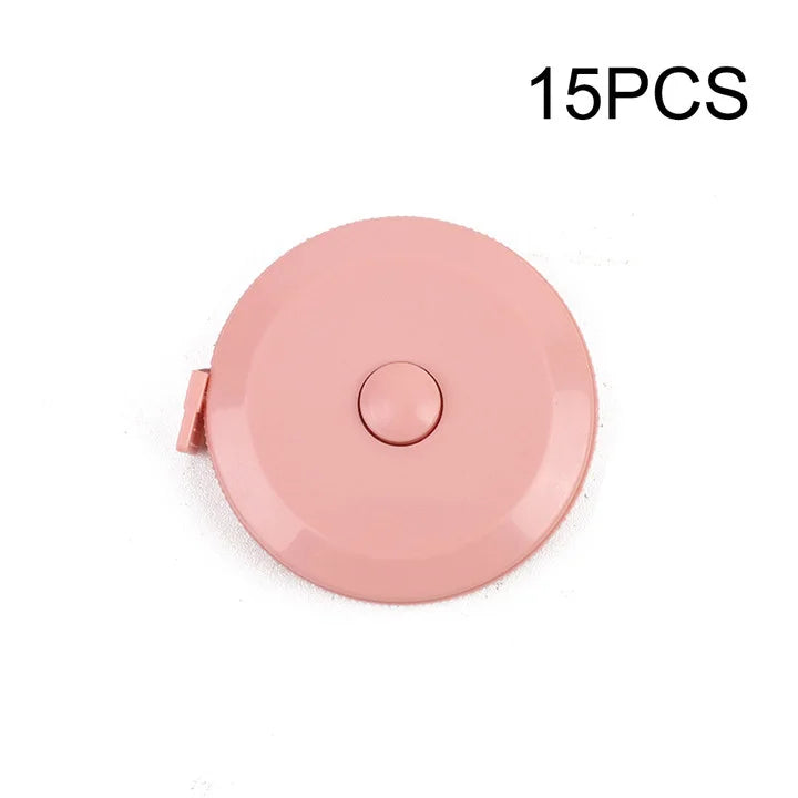 1PC/15PCS 1.5m Small Tape Measure Portable Student Soft Leather Three Measurement Clothes Automatic Recycling