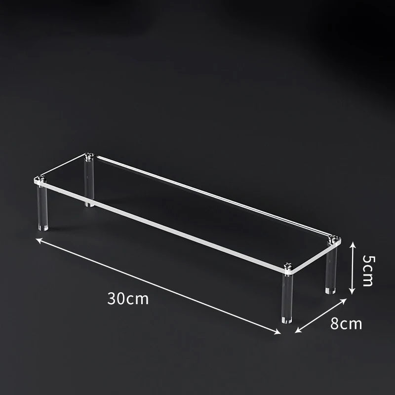 1-5 Tier Acrylic Display Risers Clear Shelf Doll Clay Figurine Display Stand for Desserts Perfume Organizer Showcase W-10