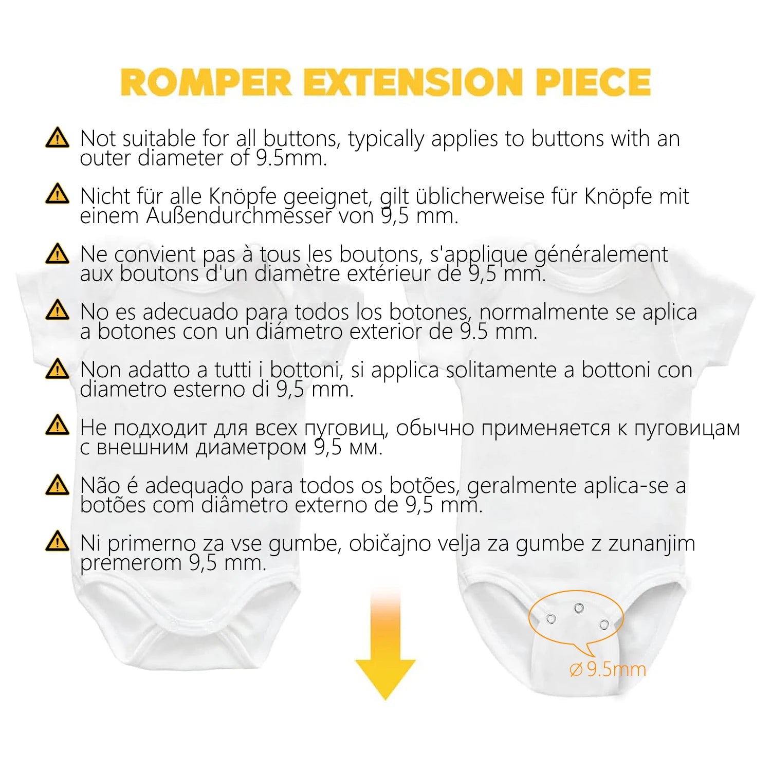 2/4/6/8/10pcs Baby Bodysuit Extender for Baby Boys Girls Kids Romper Crotch Extenter Bodysuit  Diaper Romper Lengthen Extend