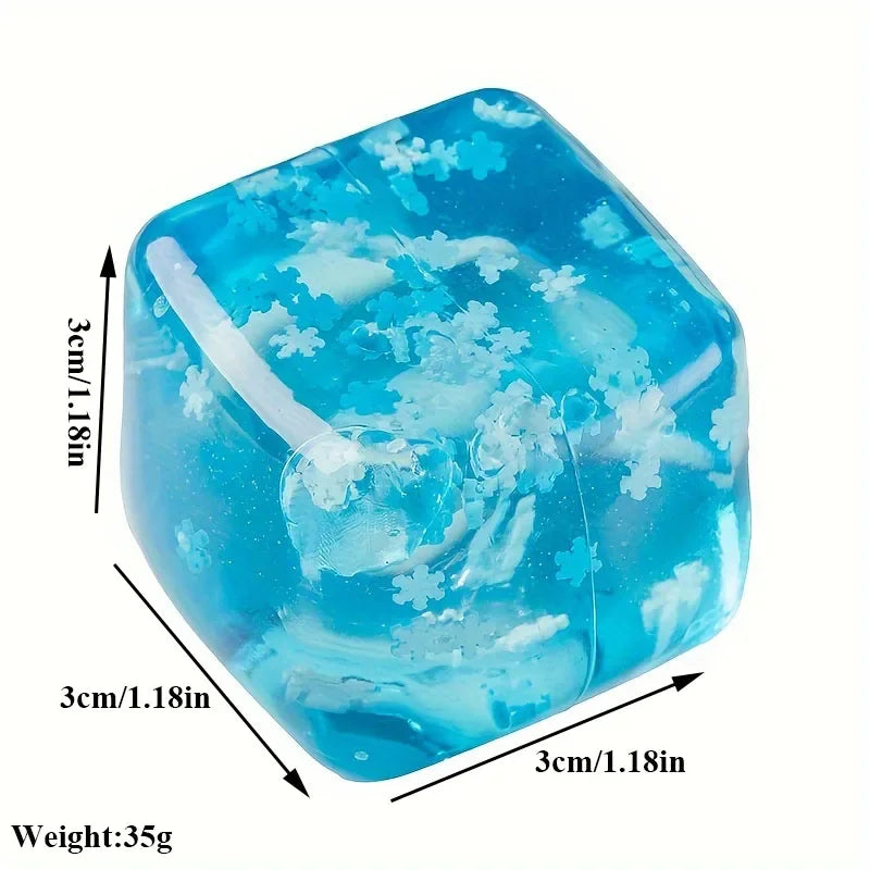 Squishy Ice Cube Fidget Toys, Stress Relief Ball for Adults Kids Anxiety, Sensory Toys for Autism ADHD, Easter Christmas Gift