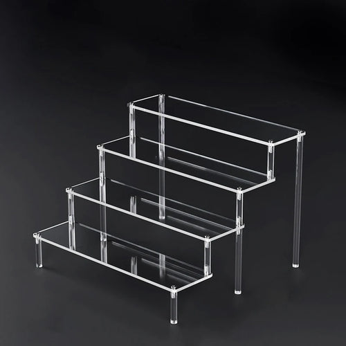 1-5 Tier Acrylic Display Risers Clear Shelf Doll Clay Figurine Display Stand for Desserts Perfume Organizer Showcase W-10