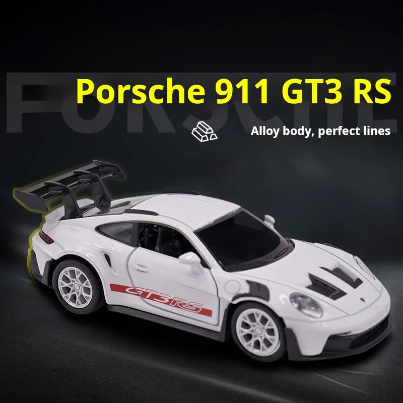1:36 Porsche 911 GT3 RS Racing Sports Car Alloy Miniature Model Diecast Toy Fast Furious Collect Pull Back Childrens Birthday Gi