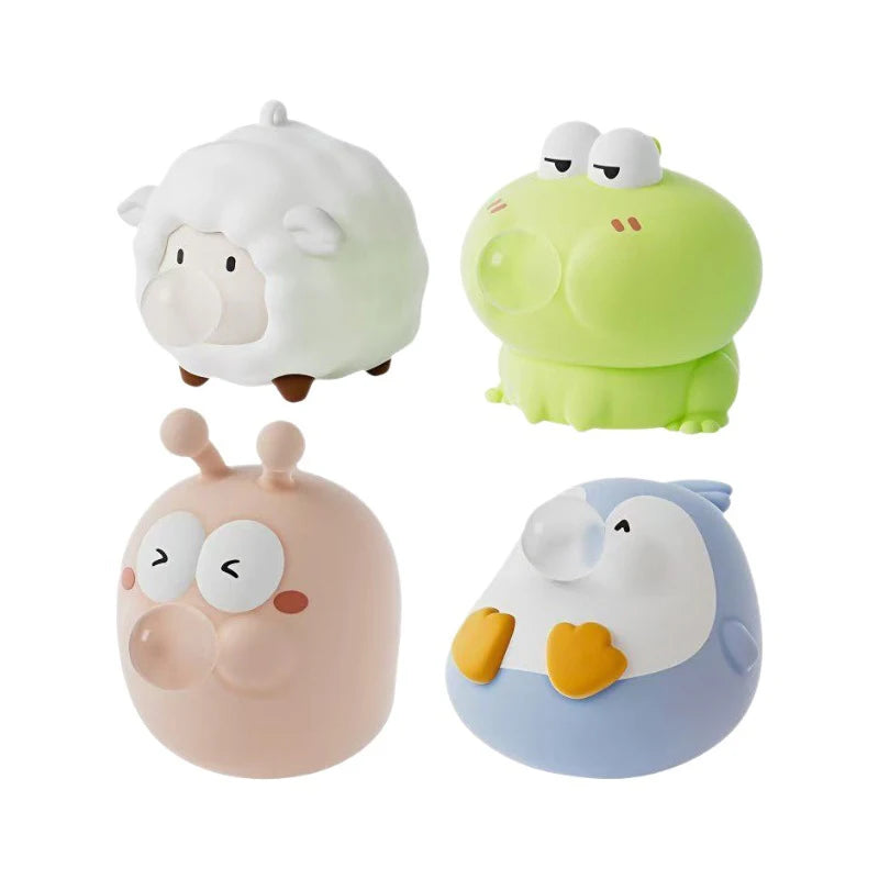 Cute Little Animal Squeezing Toys Creative Funny Frog Blowing Bubbles Squeeze Toys To Relieve Anxiety Slow Rebound Toys
