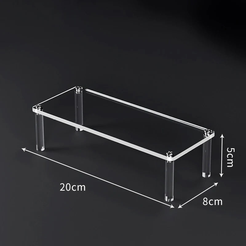 1-5 Tier Acrylic Display Risers Clear Shelf Doll Clay Figurine Display Stand for Desserts Perfume Organizer Showcase W-10